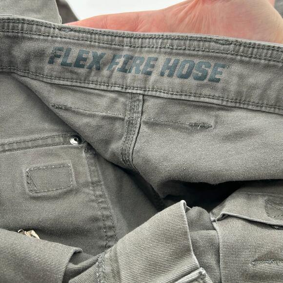 Men's Grey/Green Duluth Trading Co Flex Fire Hose Standard Fit Cargo Pants 34x28 - Picture 4 of 11
